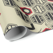 アジアスタイル六角赤と黒のパターン ラッピングペーパー (ロールコーナー)