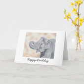 アジアゾウのバースデー・カード カード (黄色い花)