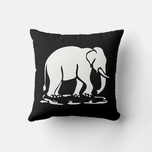 アジアゾウの前方にタイ象の移住の印 クッション (裏面)