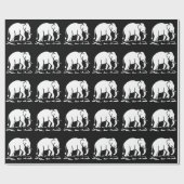 アジアゾウの前方にタイ象の移住の印 ラッピングペーパー (フラット)