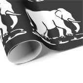 アジアゾウの前方にタイ象の移住の印 ラッピングペーパー (ロールコーナー)