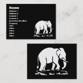 アジアゾウの前方にタイ象の移住の印 名刺 (正面/裏面)