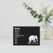 アジアゾウの前方にタイ象の移住の印 名刺 (スタンド正面)