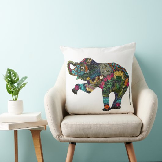 アジアゾウの白 クッション (椅子)