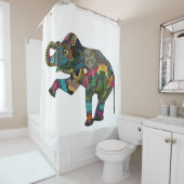 アジアゾウの白 シャワーカーテン (インサイチュ)