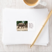 アジアゾウ歩くオン砂粘着ラベル ラベル (インサイチュ)