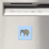 アジアゾウ、ライトブルー。 マグネット (インサイチュ (食洗機))
