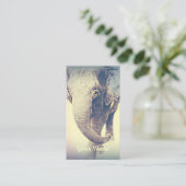 アジアゾウ(ヴィンテージ色) 名刺 (スタンド正面)