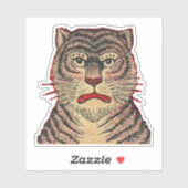 アジアタイガー激烈顔赤輪郭ストライプ長 シール (シート)