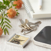 アジアタペストリーとボウル&ドラゴンデザイン キーホルダー (側面)