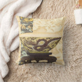 アジアタペストリーとボウル&ドラゴンデザイン クッション (ブランケット)