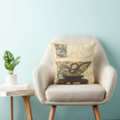 アジアタペストリーとボウル&ドラゴンデザイン クッション (椅子)