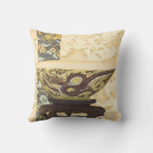 アジアタペストリーとボウル&ドラゴンデザイン クッション (裏面)