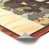 アジアタペストリーとボウル&ドラゴンデザイン ポスター (角)