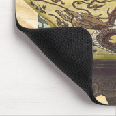 アジアタペストリーとボウル&ドラゴンデザイン マウスパッド (コーナー)