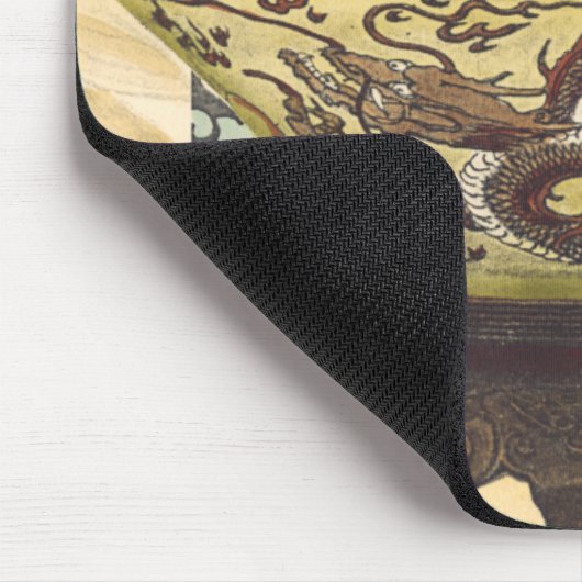 アジアタペストリーとボウル&ドラゴンデザイン マウスパッド (コーナー)