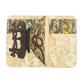 アジアタペストリーとボウル&ドラゴンデザイン マグネット (横)