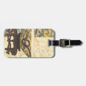 アジアタペストリーとボウル&ドラゴンデザイン ラゲッジタグ (正面横)