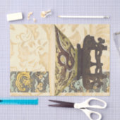 アジアタペストリーとボウル&ドラゴンデザイン 薄葉紙 (クラフト)