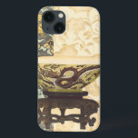 アジアタペストリーウィズボウル&ドラゴンデザイン iPhone 13ケース<br><div class="desc">アジアの装飾的なタペストリースタイル「Vision Studios」の作品で、ドラゴ絵画ンのデザインを持つ素晴らし素晴らしいボウルが特徴。ボウルはクリームの背景にセットされ、フローラプリント。こ与えれを贈り物にするか、自分で買って！</div>