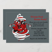 アジアテーマディナーパーティの招待状 招待状 (正面/裏面)