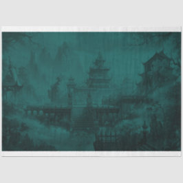 アジアデザインムラル・デコペ紙ブルー 薄葉紙