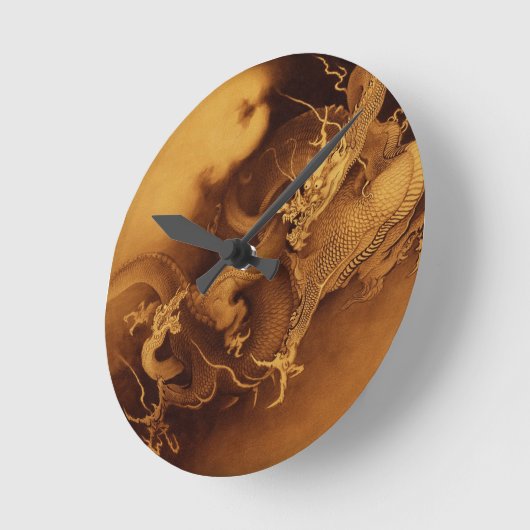 アジアドラゴンのファンタジーの芸術の時計 ラウンド壁時計 (傾斜)