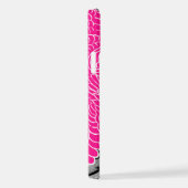 アジアドラゴン – ピンクオンブラックフローラ iPhoneケース (右側面)