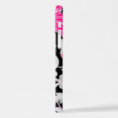 アジアドラゴン – ピンクオンブラックフローラ iPhoneケース (左側面)