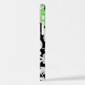 アジアドラゴン – ライムグリーンon blackフローラ iPhoneケース (左側面)