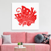 アジアバタフライ日本のカモンデザイン キャンバスプリント (インサイチュ (リビング))