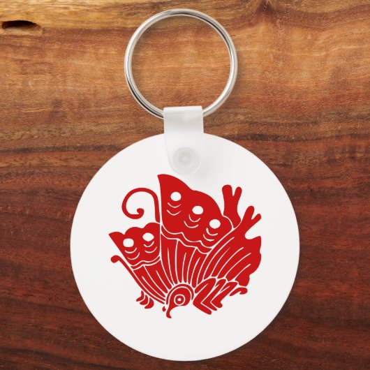 アジアバタフライ日本のカモンデザイン キーホルダー (正面)