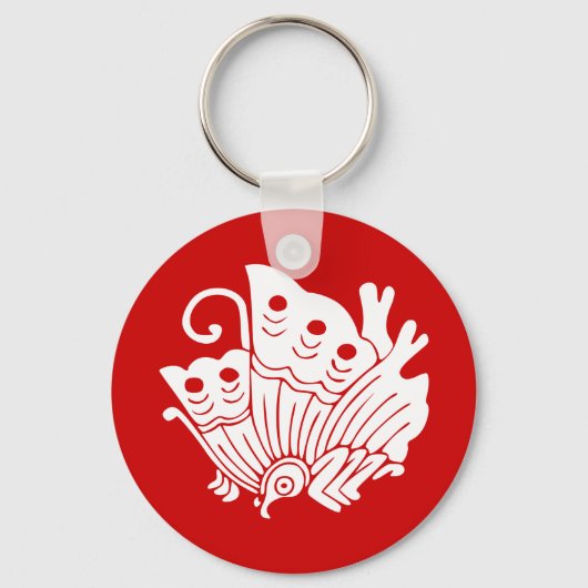 アジアバタフライ日本のカモンデザイン キーホルダー (正面)