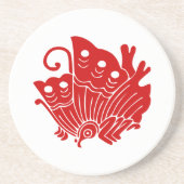 アジアバタフライ日本のカモンデザイン コースター (正面)