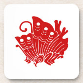 アジアバタフライ日本のカモンデザイン コースター (正面)