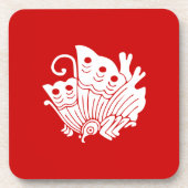 アジアバタフライ日本のカモンデザイン コースター (正面)