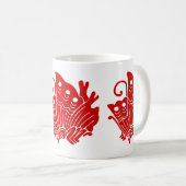 アジアバタフライ日本のカモンデザイン コーヒーマグカップ (正面右)