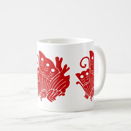 アジアバタフライ日本のカモンデザイン コーヒーマグカップ (正面右)
