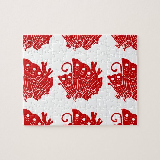 アジアバタフライ日本のカモンデザイン ジグソーパズル (横)