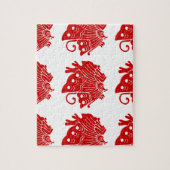 アジアバタフライ日本のカモンデザイン ジグソーパズル (縦)