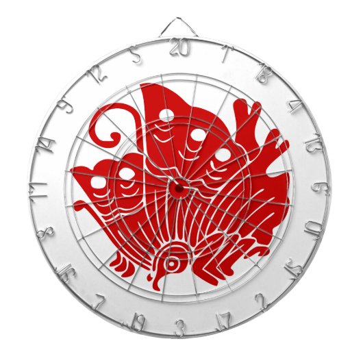 アジアバタフライ日本のカモンデザイン ダーツボード (正面)