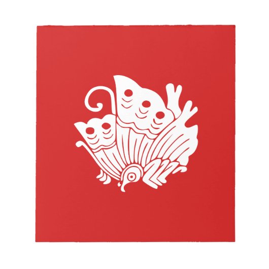 アジアバタフライ日本のカモンデザイン ノートパッド (正面)