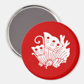 アジアバタフライ日本のカモンデザイン マグネット (正面/裏面)