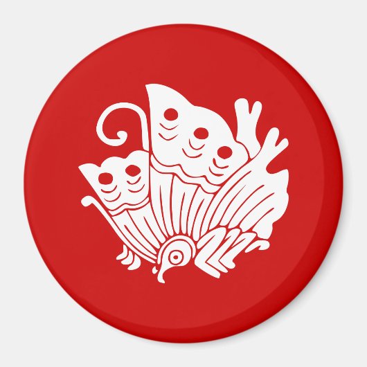 アジアバタフライ日本のカモンデザイン マグネット (正面)