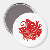 アジアバタフライ日本のカモンデザイン マグネット (正面/裏面)