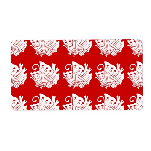 アジアバタフライ日本のカモンデザイン ラベル (正面)