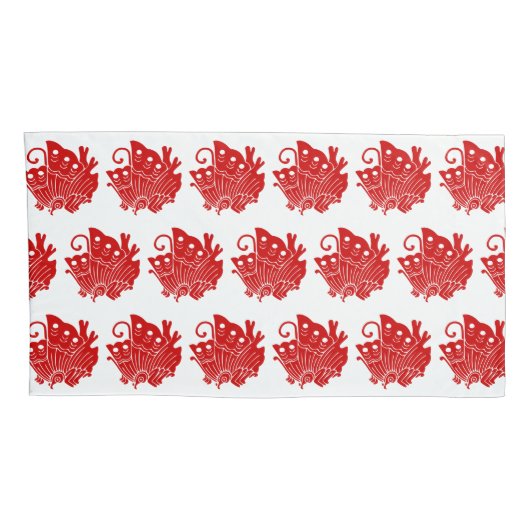 アジアバタフライ日本のカモンデザイン 枕カバー (裏面-右)