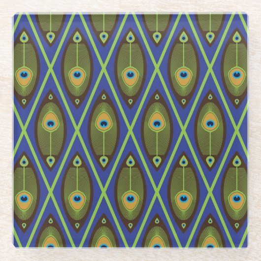 アジアパターン ガラスコースター (正面)