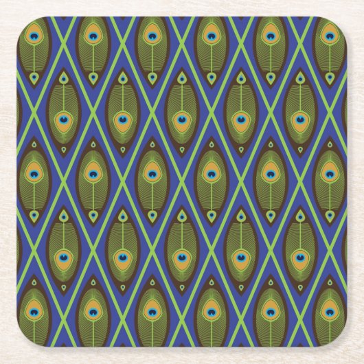 アジアパターン スクエアペーパーコースター (正面)