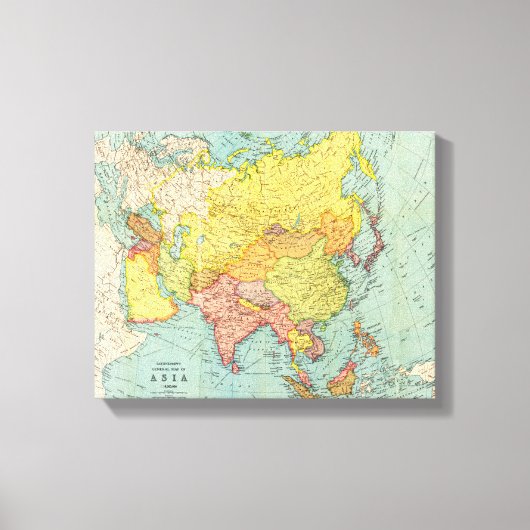 アジアパノラママップアジア10 キャンバスプリント (正面)